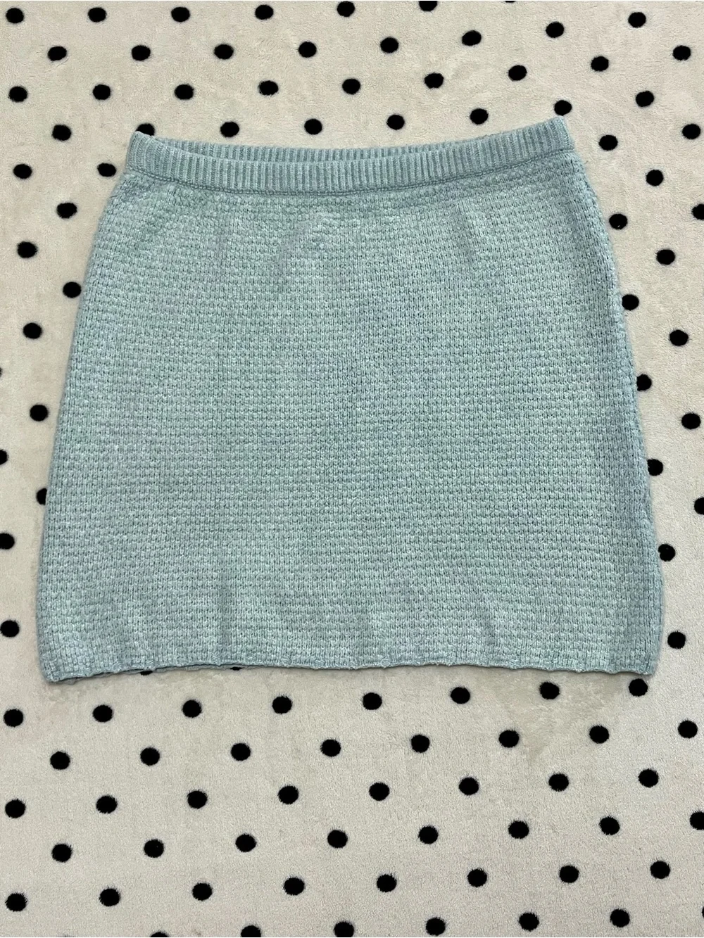 Free People Light Blue Textured Knit Mini Skirt Size L